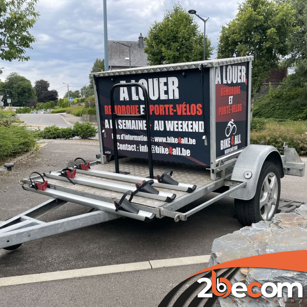 Lettrage remorque — réalisation 2BeCom